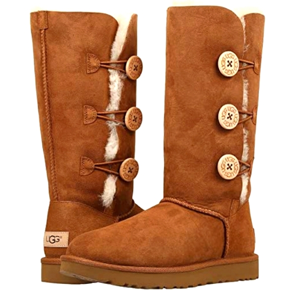 UGG Shoes - UGG Bailey Button Triplet Womens Fur Boot Size 7